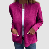 Cardigan Automne Élégant Gris Femme