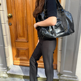 Sac cabas en cuir vieilli clouté pour femme