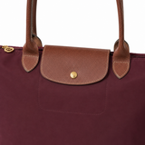 Sac cabas pliable en cuir contrastant pour femme