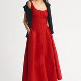 Robe Midi à Pois Sans Manches