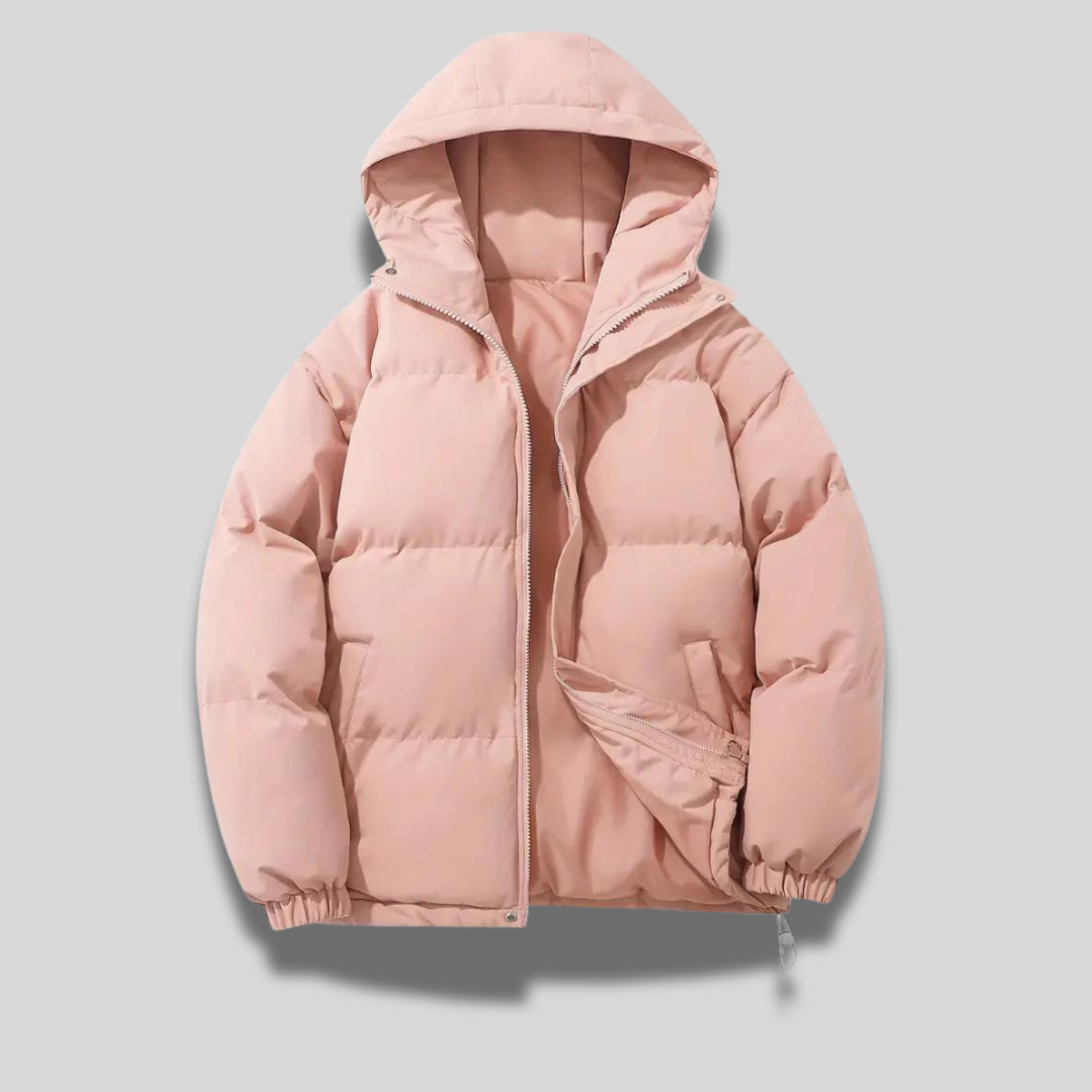 Doudoune Courte Oversize Capuche Rembourrée Confort Hiver
