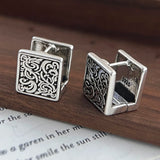 Boucles d'oreilles argent 925 gravées vintage