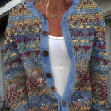 Cardigan Femme Motif Nordique – Gilet Boutonné Cosy