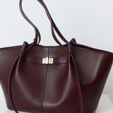 Sac cabas en cuir marron à silhouette ailée