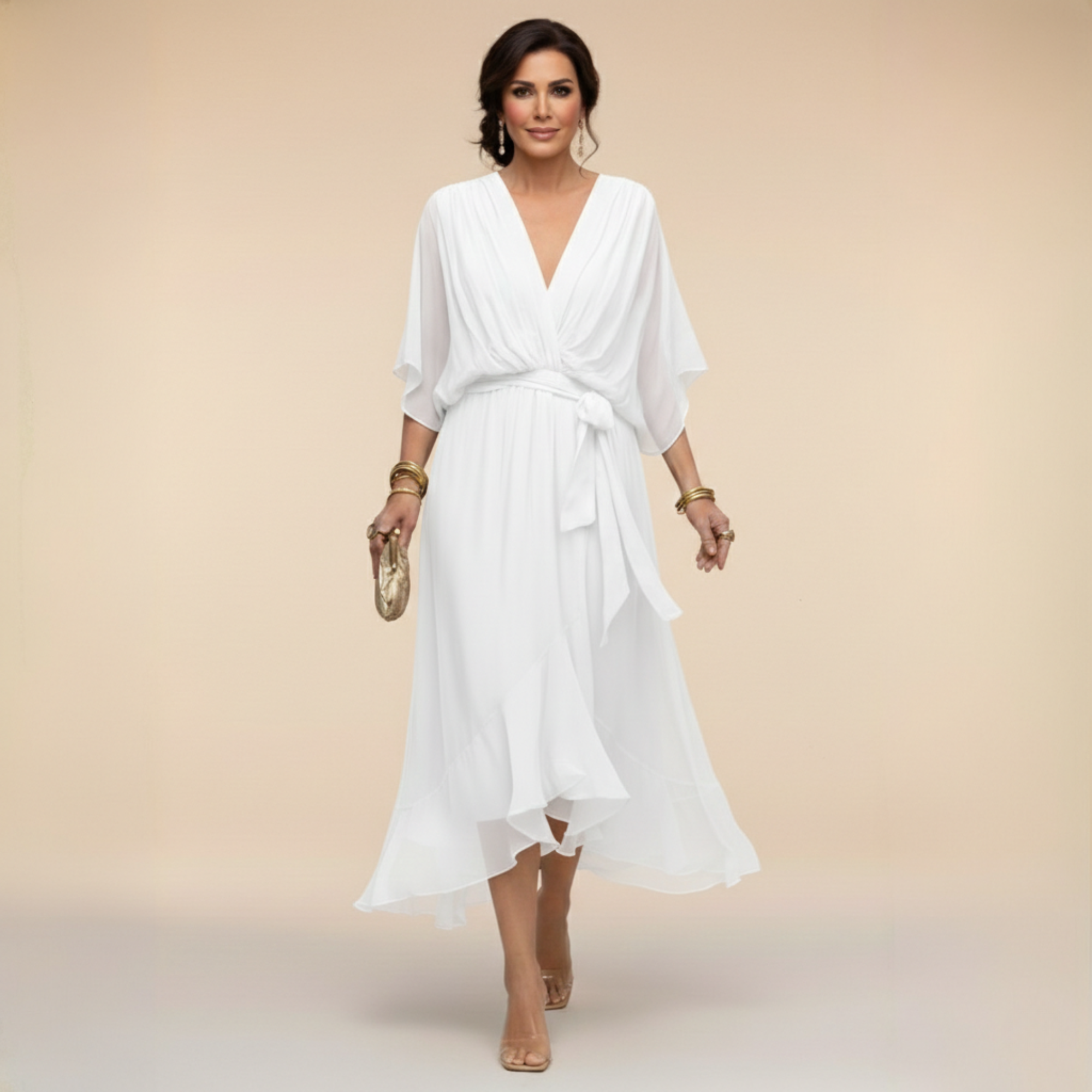 Robe Élégante Verte Femme
