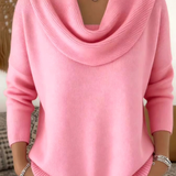 Pull femme en maille côtelée col bénitier