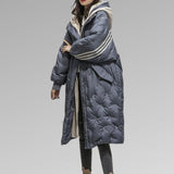 Doudoune longue ajustée pour femme, hiver
