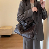 Sac porté épaule femme en simili cuir, bandoulière amovible