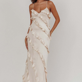 Robe Longue Volants Cascade Élégance Romantique