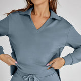 Ensemble Maille Fluide Col V Confort Élégant
