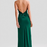 Robe Longue Dos Nu Halter Drapée Élégance