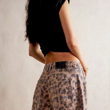 Pantalon Léopard Fluide Taille Élastique Confort Tendance