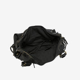 Sac porté épaule noir en simili cuir à poches zippées