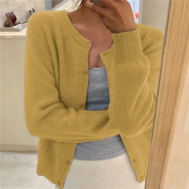 Cardigan Femme Maille Fine – Gilet Boutonné Élégant et Doux