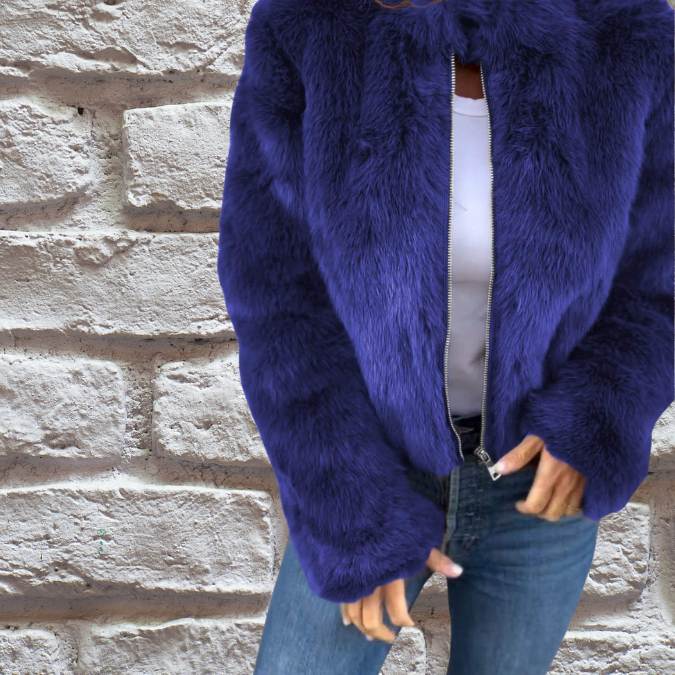 Veste d'automne femme à col haut zippée
