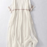 Robe Longue Fluide à Taille Froncée