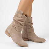Bottines western femme souples effet daim