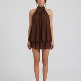 Robe Courte Dos Nu à Col Noué
