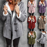 Manteau Polaire Capuche Boutonné Chaud Confort Hiver