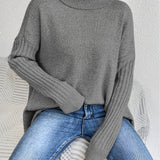 Pull Automne Élégant Vert Femme