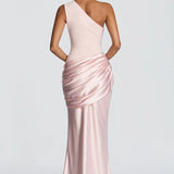 Robe Longue Asymétrique à Épaule Unique