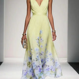 Robe Longue Étée Légère Verte Femme