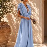 Robe Femme Longue Élégante – Robe Soirée Col V