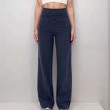 Pantalon Droit Taille Haute Confort Coupe Moderne