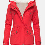 Veste Parka Capuche Doublure Chaude Coupe Cintrée Hiver
