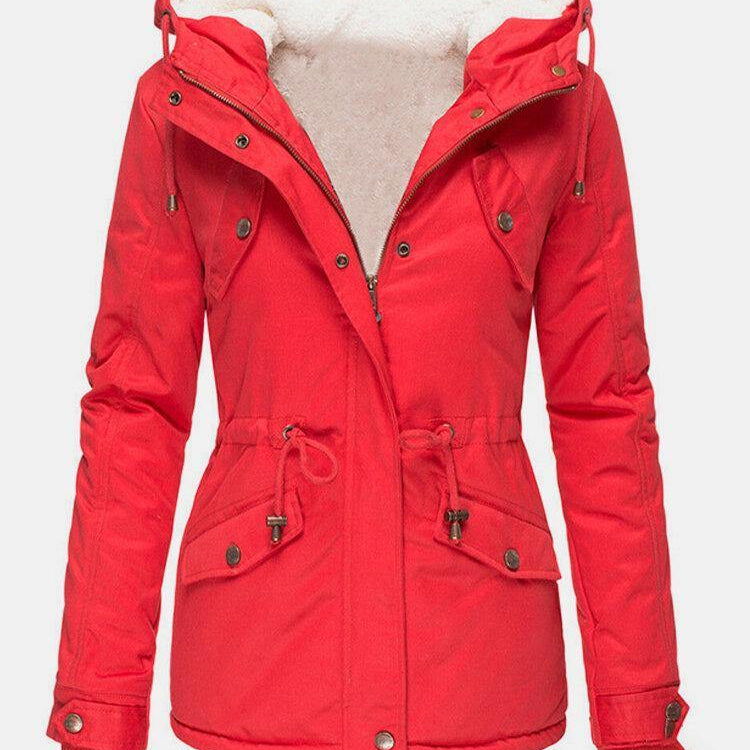 Veste Parka Capuche Doublure Chaude Coupe Cintrée Hiver
