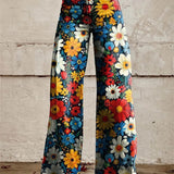 Pantalon Large à Imprimé Floral