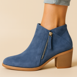 Bottines femme à zip latéral et talon carré