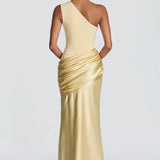 Robe Longue Asymétrique à Épaule Unique