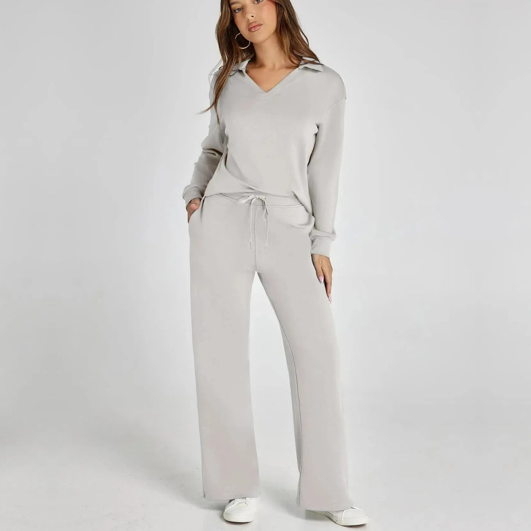 Ensemble Maille Fluide Col V Confort Élégant