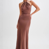 Robe Longue Dos Nu Halter Drapée Élégance