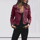 Veste Cuir Zippée Ajustée Style Motard Élégance Moderne