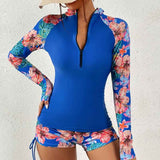 Ensemble de Bain Femme Manches Longues à Motif Floral