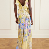 Robe Longue Fleurie Volants Romantiques