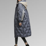 Doudoune longue ajustée pour femme, hiver