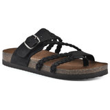 Sandales femme tressées à boucle et entre-doigt