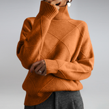 Pull col roulé en cachemire maille texturée pour femme