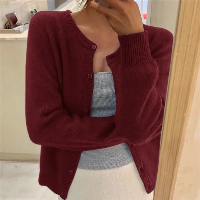 Cardigan Femme Maille Fine – Gilet Boutonné Élégant et Doux