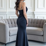 Robe Longue Dos Nu Halter à Fente Élégante
