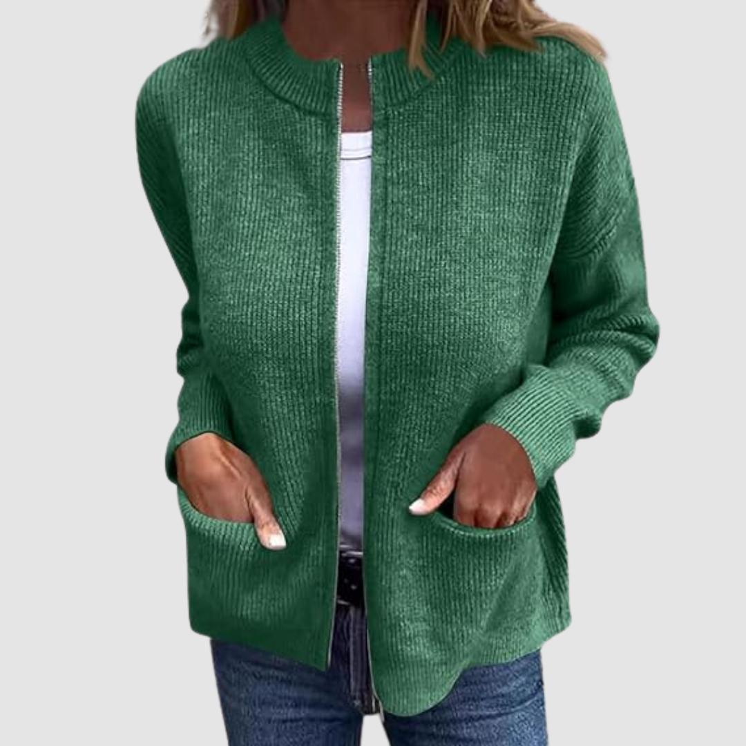 Cardigan Automne Élégant Gris Femme