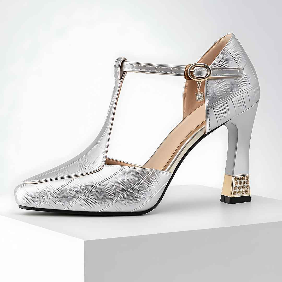 Escarpins élégants bride T talon confortable style raffiné