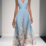 Robe Longue Étée Légère Verte Femme