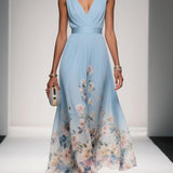 Robe Longue Étée Légère Verte Femme