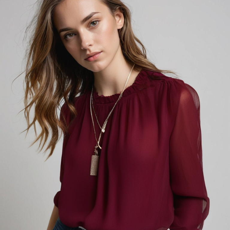 Blouse Femme Élégante Manches Transparentes – Haut Chic