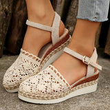 Sandales Compensées Crochet Style Bohème