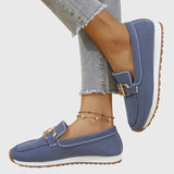 Mocassins femme à mors doré et semelle rembourrée